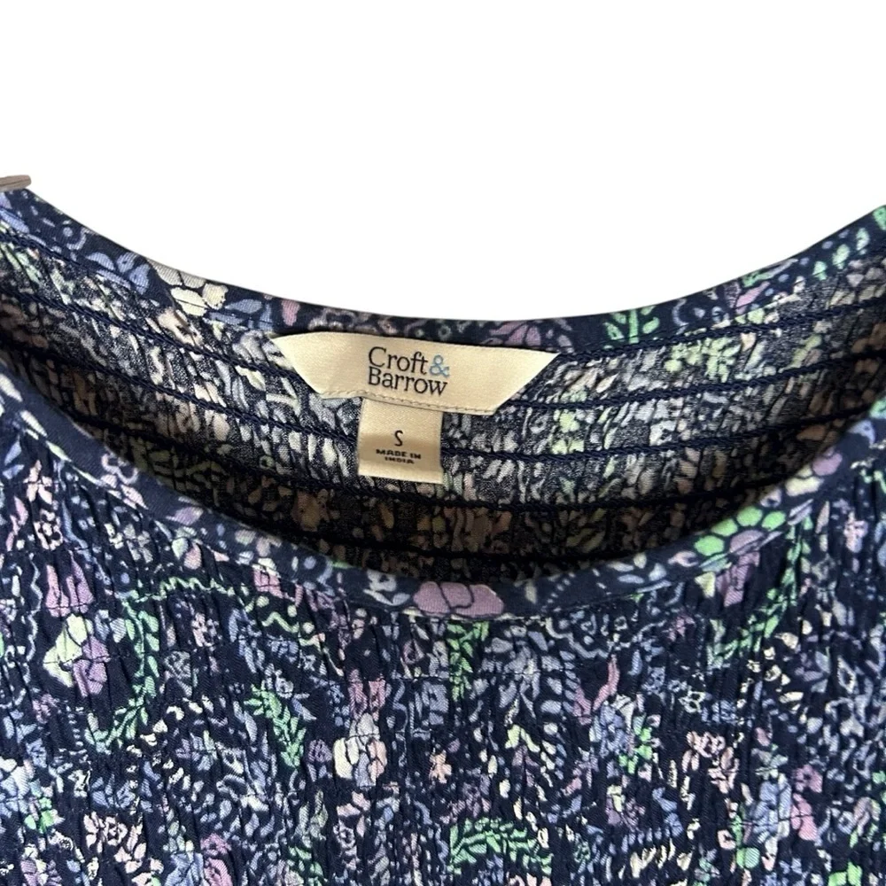 Croft and Barrow maxi dress floral paisley blue purple size small